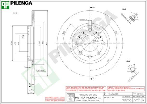 Pilenga 5093 Тормозной диск передний невентилируемый 5093: Отличная цена - Купить в Польше на 2407.PL!