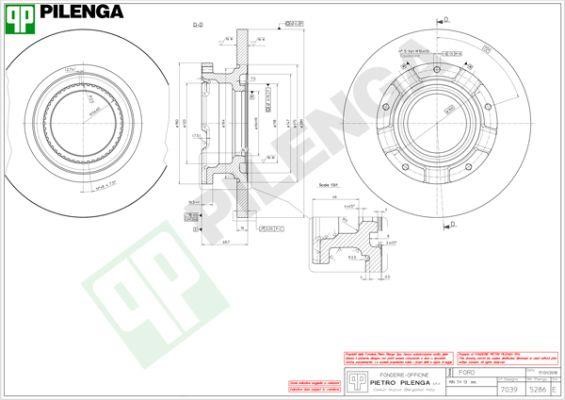Pilenga 5286 Rear brake disc, non-ventilated 5286: Buy near me in Poland at 2407.PL - Good price!