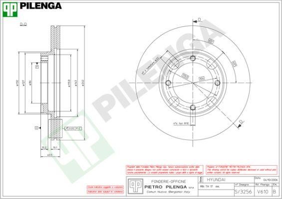 Pilenga V610 Диск гальмівний передній вентильований V610: Приваблива ціна - Купити у Польщі на 2407.PL!