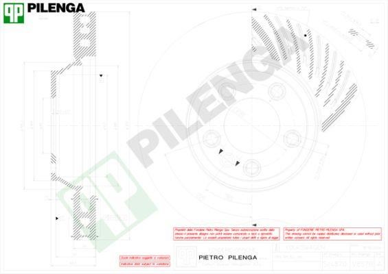 Pilenga V857R Тормозной диск передний вентилируемый V857R: Отличная цена - Купить в Польше на 2407.PL!