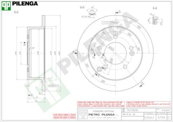 Pilenga 5793 Тормозной диск задний невентилируемый 5793: Отличная цена - Купить в Польше на 2407.PL!