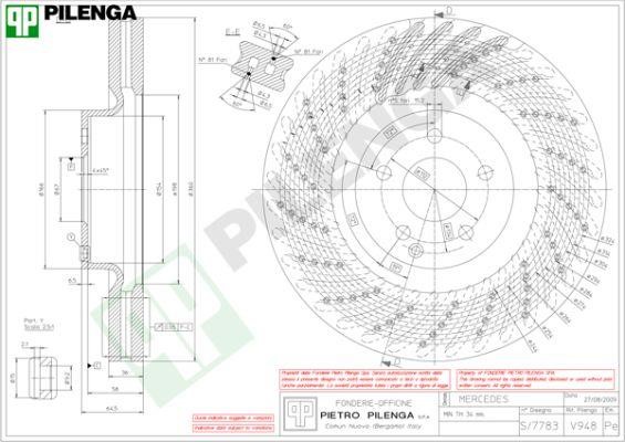Pilenga V948 Тормозной диск передний вентилируемый V948: Отличная цена - Купить в Польше на 2407.PL!