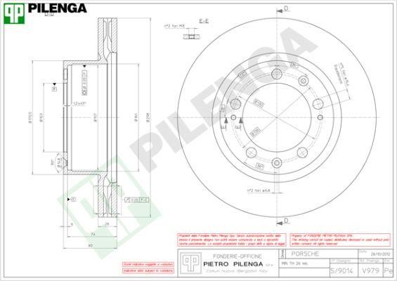 Pilenga V979 Тормозной диск передний вентилируемый V979: Отличная цена - Купить в Польше на 2407.PL!