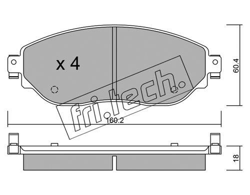 Fri.tech 10190 Brake Pad Set, disc brake 10190: Buy near me in Poland at 2407.PL - Good price!