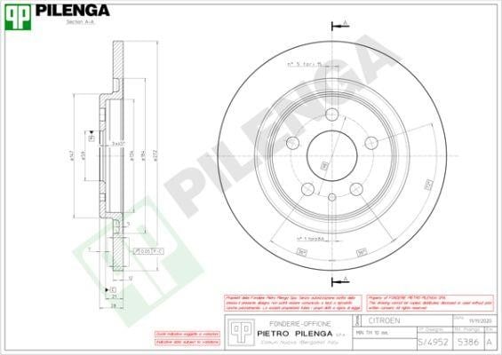 Pilenga 5386 Bremsscheibe hinten, unbelüftet 5386: Kaufen Sie zu einem guten Preis in Polen bei 2407.PL!