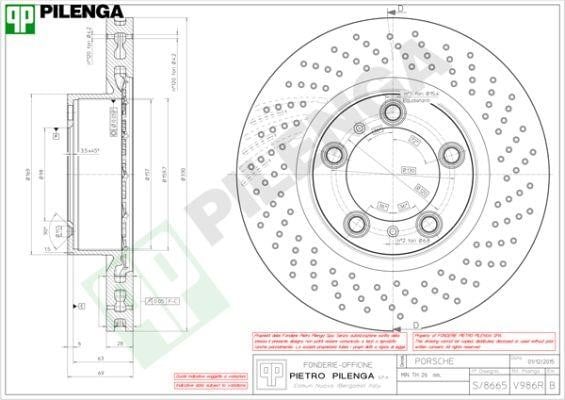 Pilenga V986R Front brake disc ventilated V986R: Buy near me in Poland at 2407.PL - Good price!