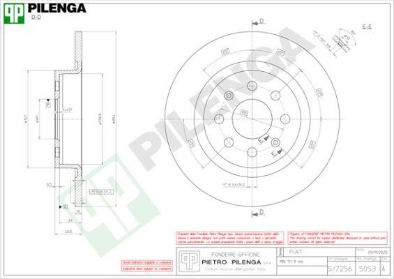 Pilenga 5053 Тормозной диск задний невентилируемый 5053: Отличная цена - Купить в Польше на 2407.PL!