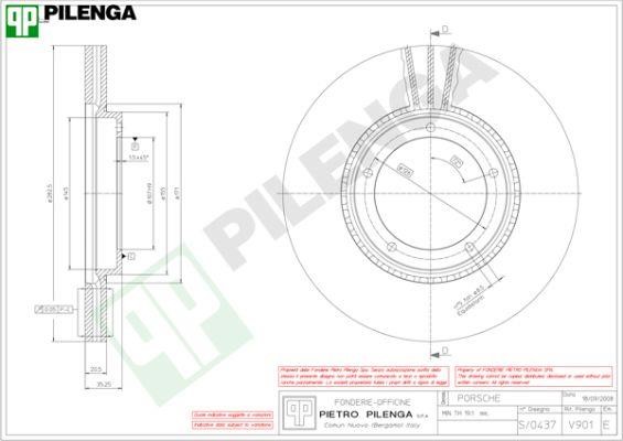 Pilenga V901 Front brake disc ventilated V901: Buy near me in Poland at 2407.PL - Good price!
