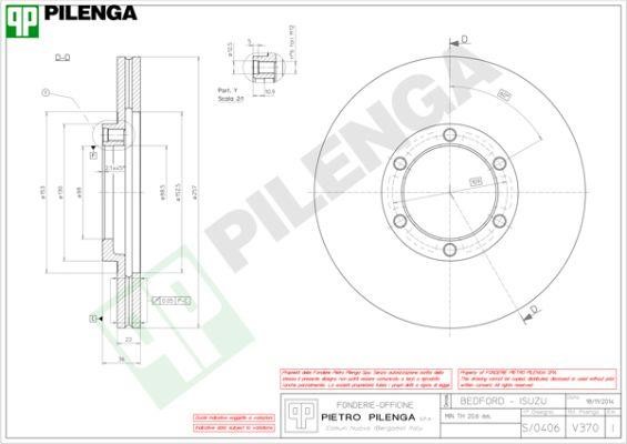 Pilenga V370 Диск гальмівний передній вентильований V370: Купити у Польщі - Добра ціна на 2407.PL!