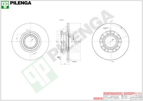 Pilenga 5293 Rear brake disc, non-ventilated 5293: Buy near me in Poland at 2407.PL - Good price!