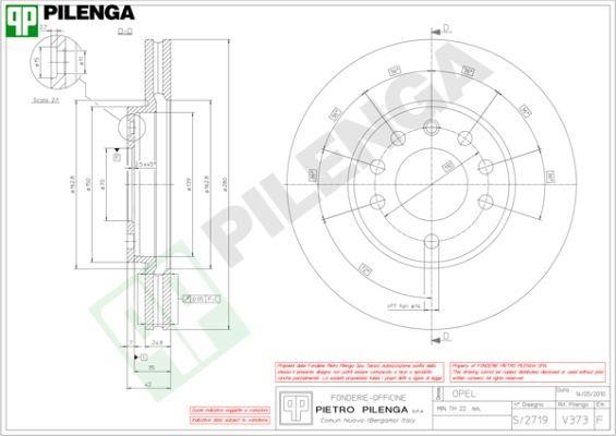 Pilenga V373 Тормозной диск передний вентилируемый V373: Отличная цена - Купить в Польше на 2407.PL!