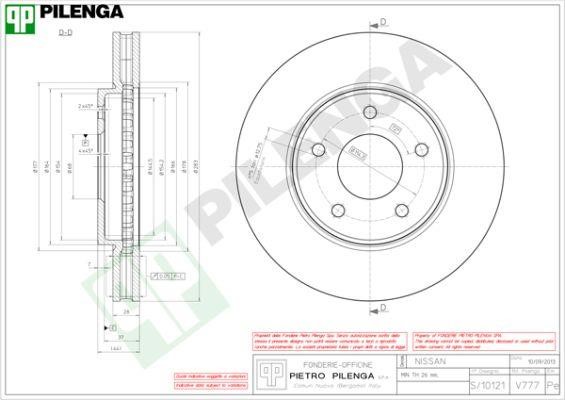 Pilenga V777 Front brake disc ventilated V777: Buy near me at 2407.PL in Poland at an Affordable price!