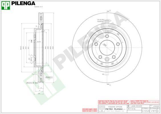 Pilenga V1870 Диск гальмівний задній вентильований V1870: Купити у Польщі - Добра ціна на 2407.PL!