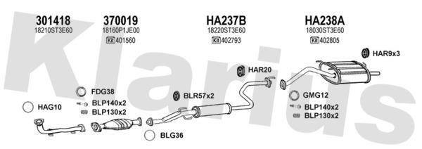 Klarius 420253U Exhaust system 420253U: Buy near me in Poland at 2407.PL - Good price!