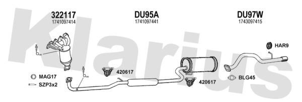 Klarius 300080U Exhaust system 300080U: Buy near me in Poland at 2407.PL - Good price!