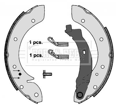 Borg & beck BBS6285 Brake shoe set BBS6285: Buy near me in Poland at 2407.PL - Good price!