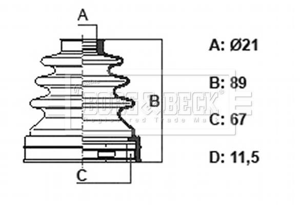 Borg & beck BCB6402 Пильник привідного валу BCB6402: Приваблива ціна - Купити у Польщі на 2407.PL!