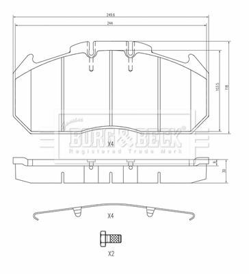 Borg & beck BBP33003 Гальмівні колодки, комплект BBP33003: Приваблива ціна - Купити у Польщі на 2407.PL!