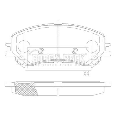 Borg & beck BBP2596 Гальмівні колодки, комплект BBP2596: Приваблива ціна - Купити у Польщі на 2407.PL!