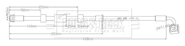 Borg & beck BBH8939 Гальмівний шланг BBH8939: Приваблива ціна - Купити у Польщі на 2407.PL!