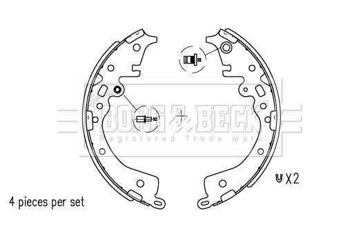 Borg & beck BBS6706 Колодки гальмівні барабанні, комплект BBS6706: Приваблива ціна - Купити у Польщі на 2407.PL!