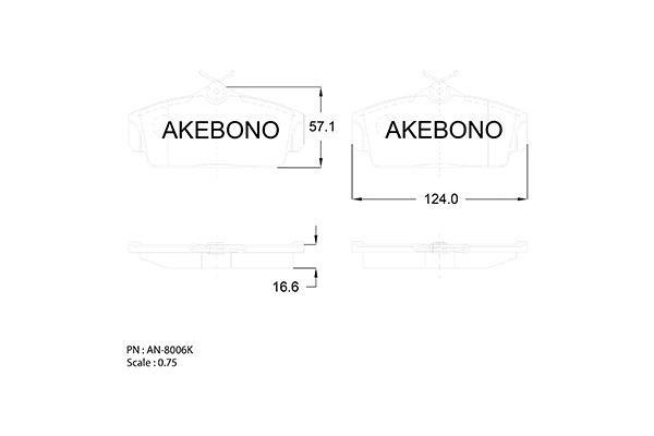 Akebono AN-8006K Scheibenbremsbeläge, Set AN8006K: Kaufen Sie zu einem guten Preis in Polen bei 2407.PL!