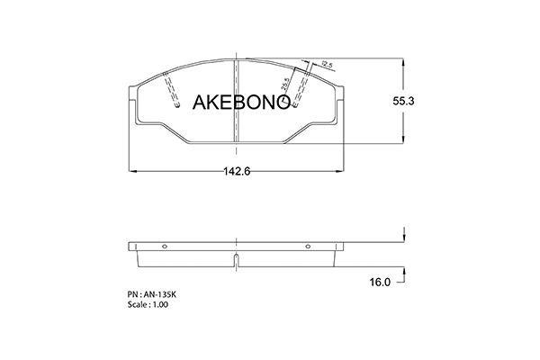 Akebono AN135K Brake Pad Set, disc brake AN135K: Buy near me in Poland at 2407.PL - Good price!