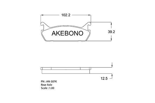 Akebono AN-307K Brake Pad Set, disc brake AN307K: Buy near me in Poland at 2407.PL - Good price!