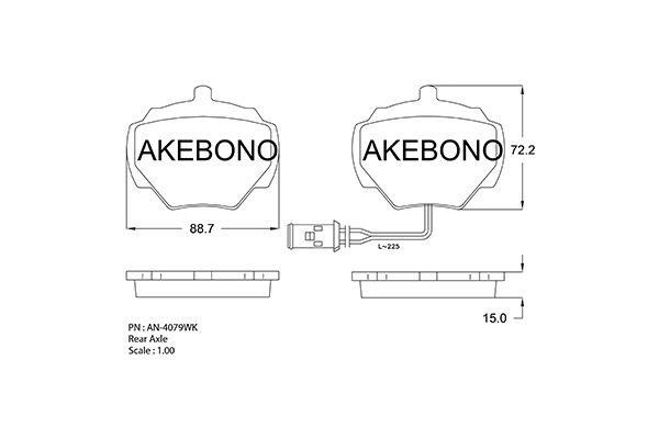 Akebono AN-4079WK Гальмівні колодки, комплект AN4079WK: Купити у Польщі - Добра ціна на 2407.PL!