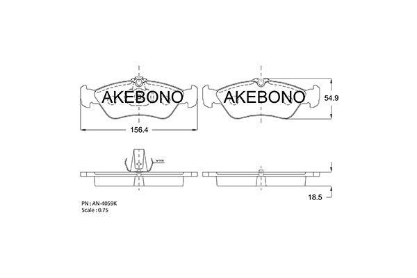 Akebono AN-4059K Brake Pad Set, disc brake AN4059K: Buy near me in Poland at 2407.PL - Good price!