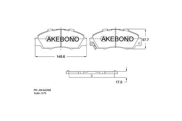 Akebono AN-642WK Brake Pad Set, disc brake AN642WK: Buy near me in Poland at 2407.PL - Good price!