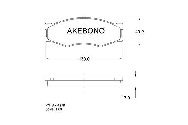 Akebono AN-127K Brake Pad Set, disc brake AN127K: Buy near me in Poland at 2407.PL - Good price!