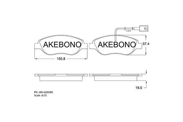 Akebono AN-4285WK Тормозные колодки дисковые, комплект AN4285WK: Отличная цена - Купить в Польше на 2407.PL!