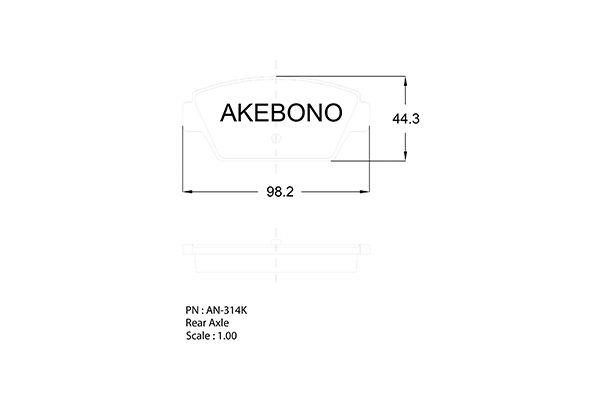 Akebono AN314K Гальмівні колодки, комплект AN314K: Приваблива ціна - Купити у Польщі на 2407.PL!