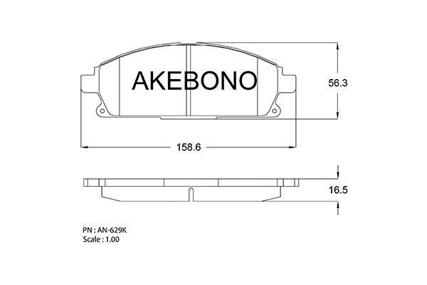 Akebono AN-629K Brake Pad Set, disc brake AN629K: Buy near me in Poland at 2407.PL - Good price!