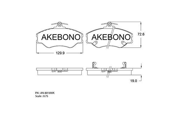 Akebono AN-8018WK Тормозные колодки дисковые, комплект AN8018WK: Отличная цена - Купить в Польше на 2407.PL!