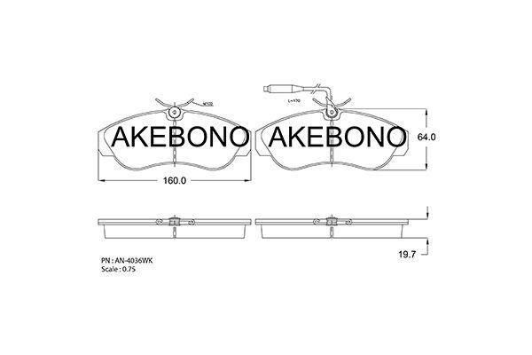 Akebono AN-4063WK Klocki hamulcowe, zestaw AN4063WK: Dobra cena w Polsce na 2407.PL - Kup Teraz!
