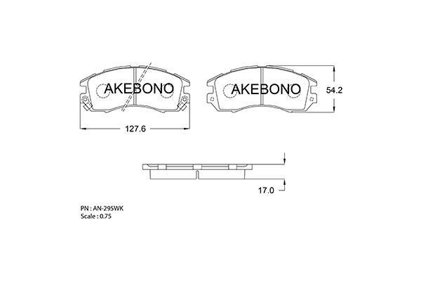 Akebono AN-295WK Тормозные колодки дисковые, комплект AN295WK: Отличная цена - Купить в Польше на 2407.PL!