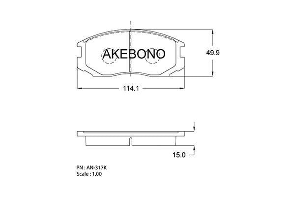 Akebono AN-317K Brake Pad Set, disc brake AN317K: Buy near me in Poland at 2407.PL - Good price!