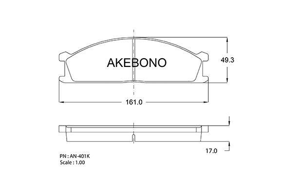 Akebono AN-401K Тормозные колодки дисковые, комплект AN401K: Отличная цена - Купить в Польше на 2407.PL!