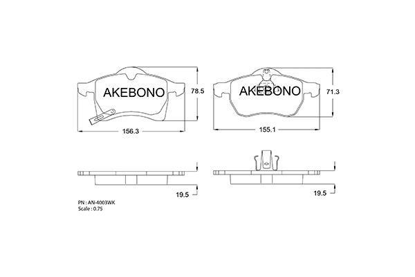 Akebono AN-4003WK Brake Pad Set, disc brake AN4003WK: Buy near me in Poland at 2407.PL - Good price!