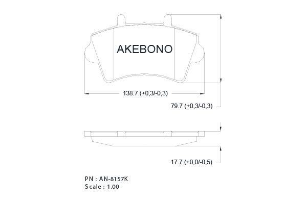 Akebono AN-8157KE Тормозные колодки дисковые, комплект AN8157KE: Отличная цена - Купить в Польше на 2407.PL!