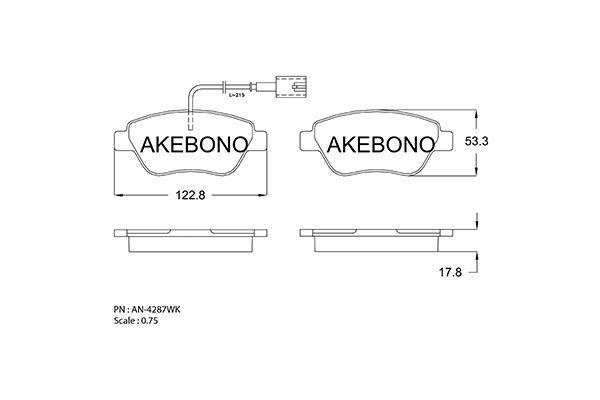 Akebono AN-4287WK Гальмівні колодки, комплект AN4287WK: Приваблива ціна - Купити у Польщі на 2407.PL!