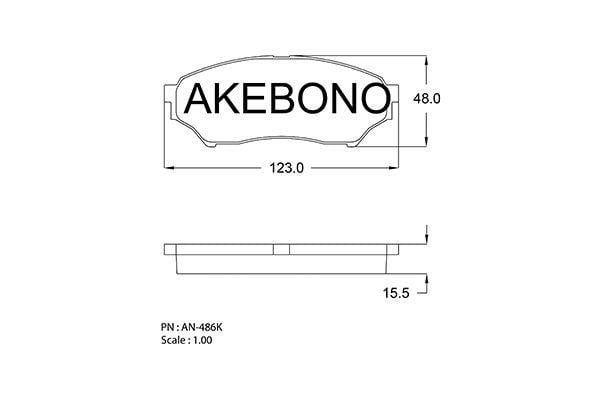 Akebono AN-486K Тормозные колодки дисковые, комплект AN486K: Купить в Польше - Отличная цена на 2407.PL!