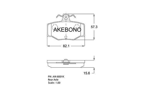 Akebono AN-8001K Brake Pad Set, disc brake AN8001K: Buy near me at 2407.PL in Poland at an Affordable price!