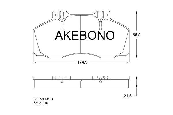 Akebono AN-4410K Тормозные колодки дисковые, комплект AN4410K: Отличная цена - Купить в Польше на 2407.PL!