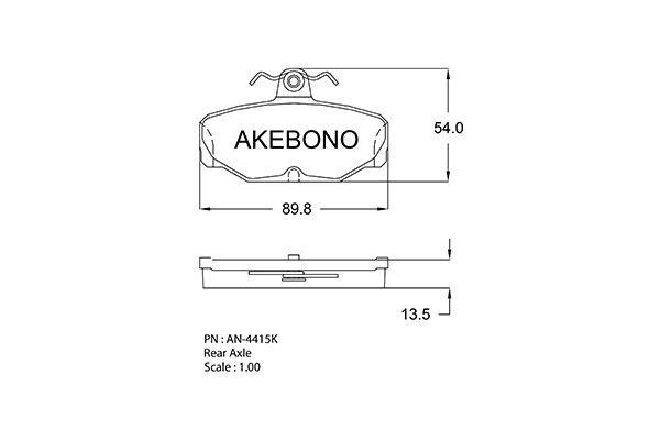 Akebono AN-4415K Brake Pad Set, disc brake AN4415K: Buy near me in Poland at 2407.PL - Good price!