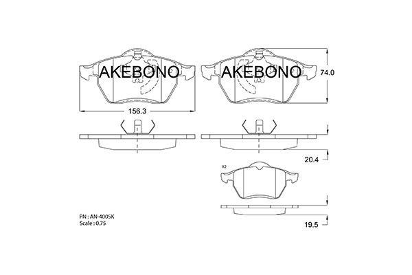 Akebono AN-4005KE Гальмівні колодки, комплект AN4005KE: Приваблива ціна - Купити у Польщі на 2407.PL!