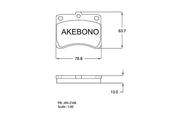 Akebono AN-216KE Brake Pad Set, disc brake AN216KE: Buy near me in Poland at 2407.PL - Good price!