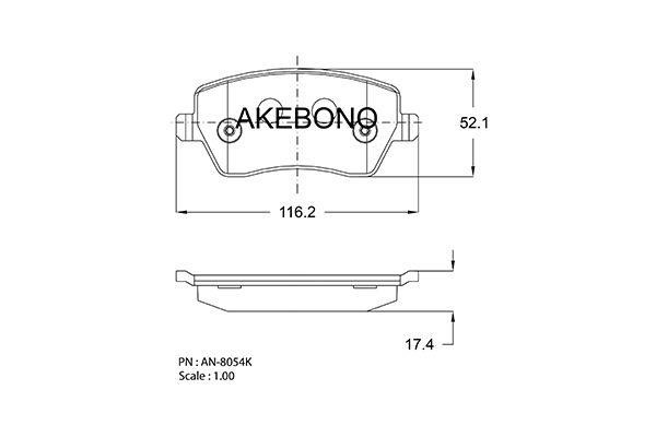 Akebono AN-8150WKE Brake Pad Set, disc brake AN8150WKE: Buy near me in Poland at 2407.PL - Good price!